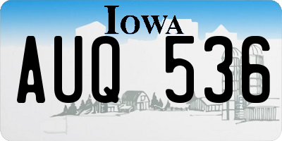IA license plate AUQ536