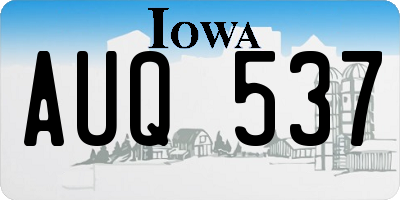 IA license plate AUQ537