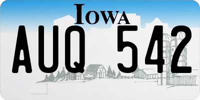 IA license plate AUQ542