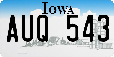 IA license plate AUQ543