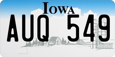 IA license plate AUQ549