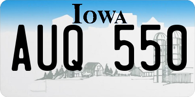 IA license plate AUQ550