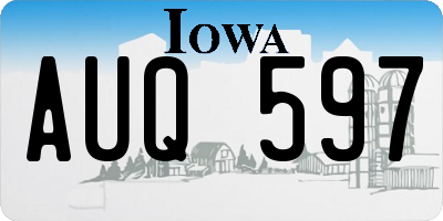 IA license plate AUQ597