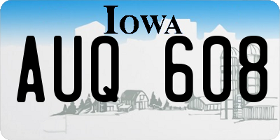 IA license plate AUQ608