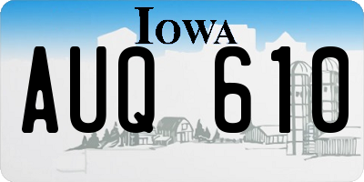 IA license plate AUQ610