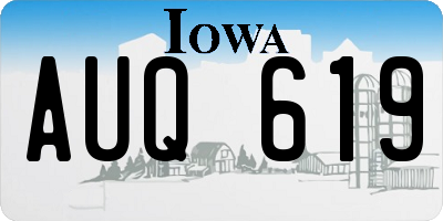 IA license plate AUQ619