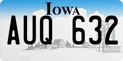 IA license plate AUQ632