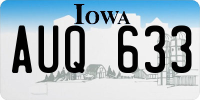 IA license plate AUQ633
