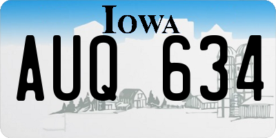 IA license plate AUQ634