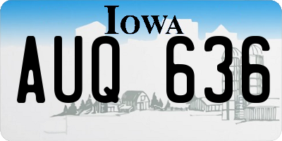 IA license plate AUQ636