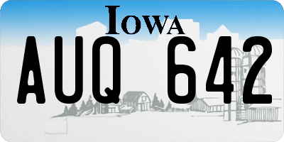 IA license plate AUQ642