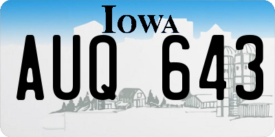 IA license plate AUQ643