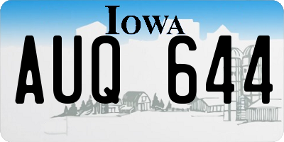 IA license plate AUQ644