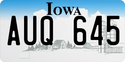 IA license plate AUQ645