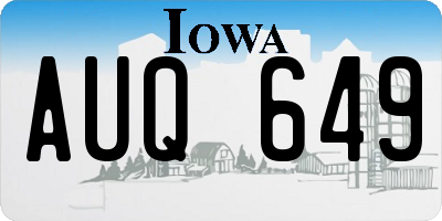 IA license plate AUQ649