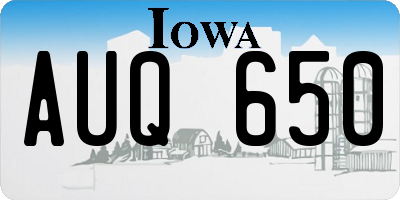 IA license plate AUQ650