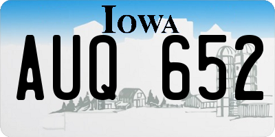 IA license plate AUQ652