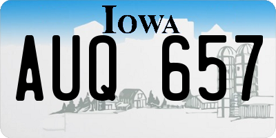 IA license plate AUQ657
