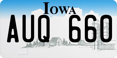 IA license plate AUQ660