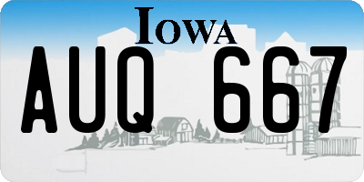 IA license plate AUQ667