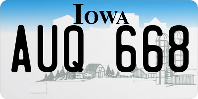 IA license plate AUQ668