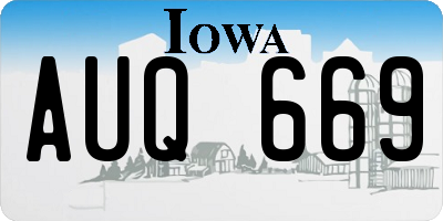 IA license plate AUQ669