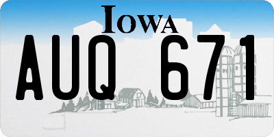 IA license plate AUQ671