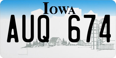 IA license plate AUQ674
