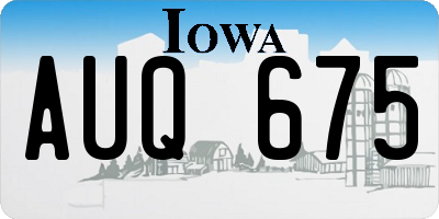 IA license plate AUQ675