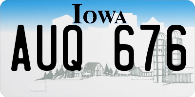IA license plate AUQ676
