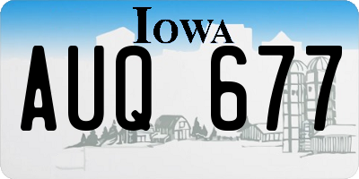 IA license plate AUQ677