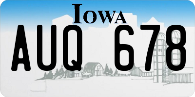 IA license plate AUQ678