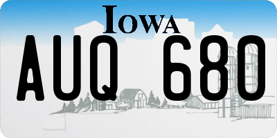 IA license plate AUQ680
