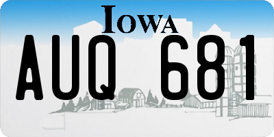 IA license plate AUQ681