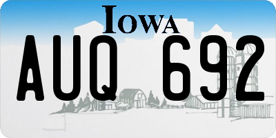 IA license plate AUQ692