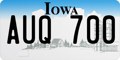 IA license plate AUQ700