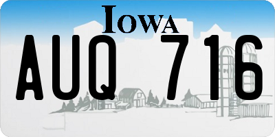 IA license plate AUQ716
