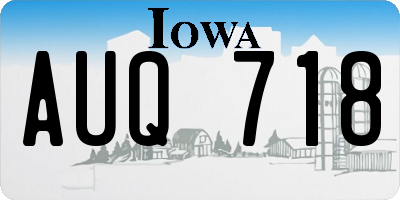 IA license plate AUQ718