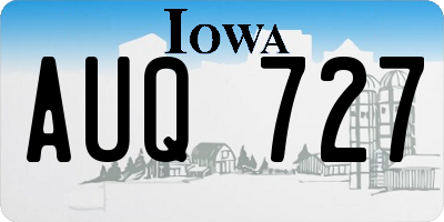 IA license plate AUQ727