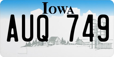 IA license plate AUQ749