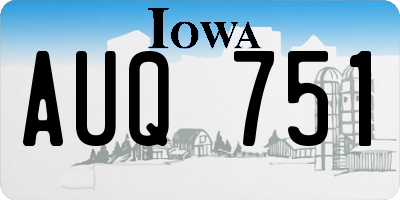 IA license plate AUQ751