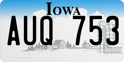IA license plate AUQ753