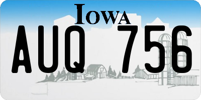 IA license plate AUQ756