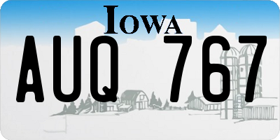 IA license plate AUQ767