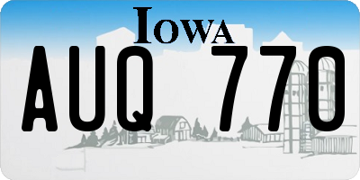IA license plate AUQ770