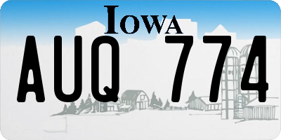 IA license plate AUQ774