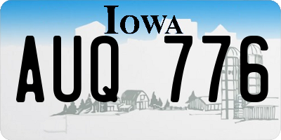 IA license plate AUQ776