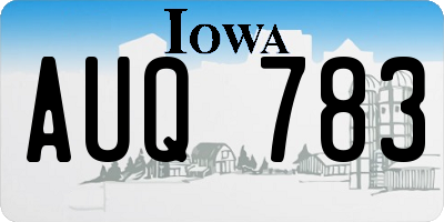 IA license plate AUQ783