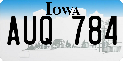 IA license plate AUQ784