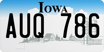 IA license plate AUQ786